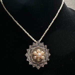 Akoya Silver Pendent& Brooch
